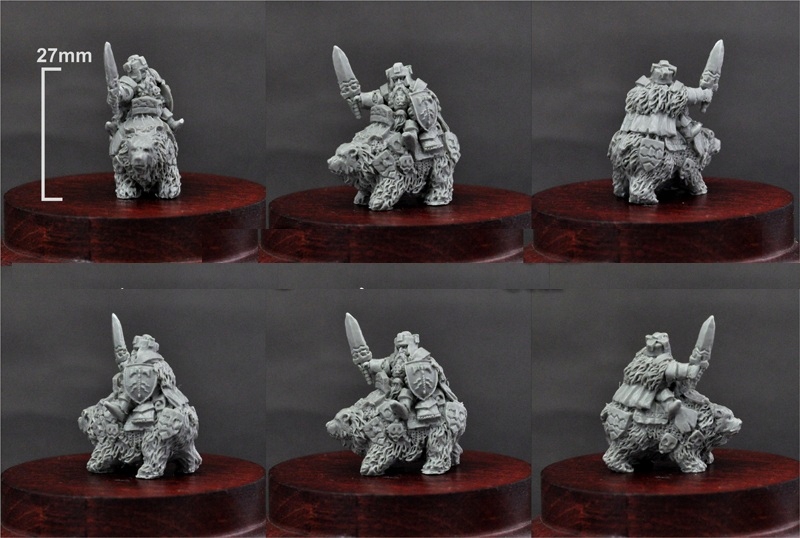 Scibor 15FM0018 Figurka Rpg Dwarf Lord on War Bear 15mm