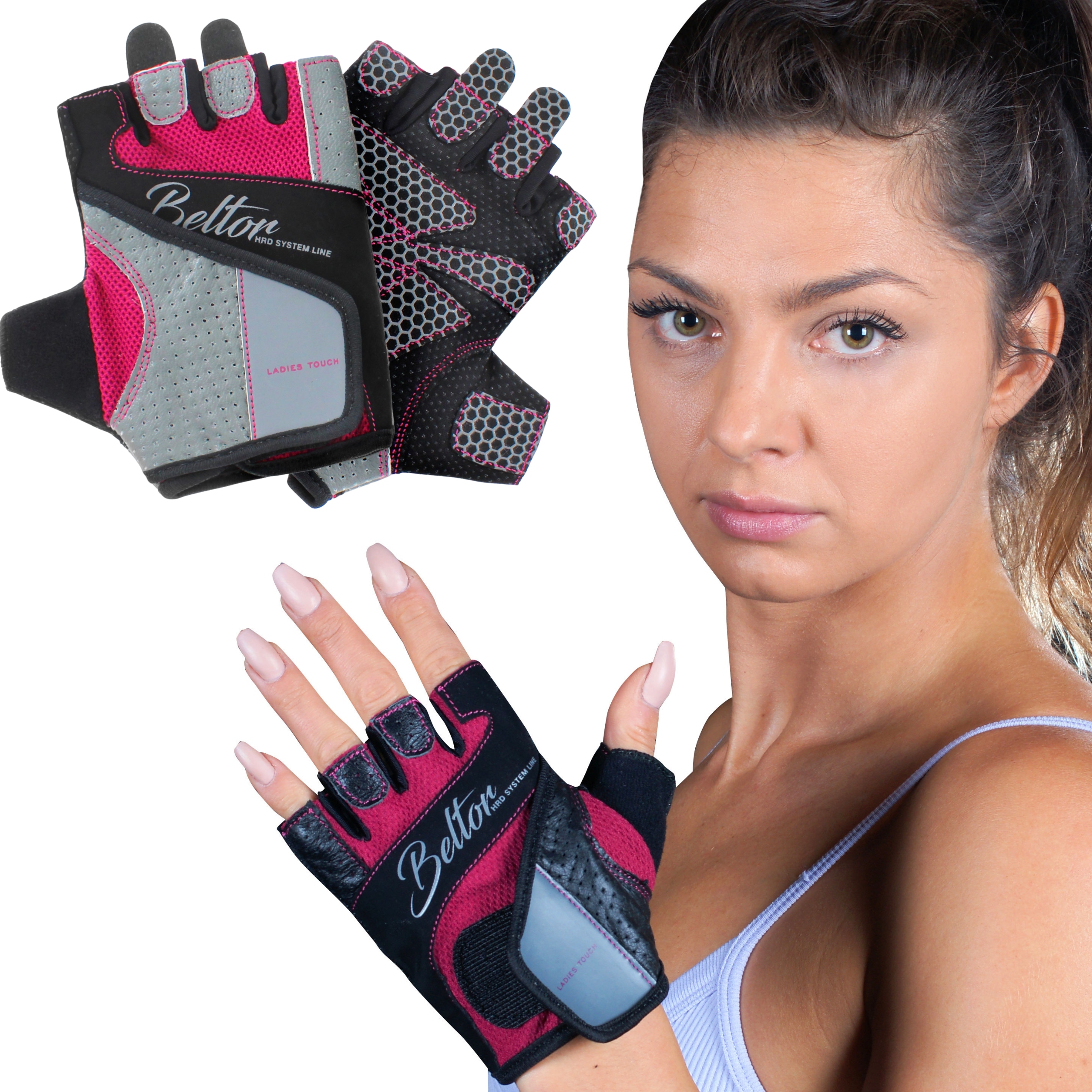Beltor Rękawiczki Treningowe Do Ćwiczeń Ladies Touch Fitness Szare M