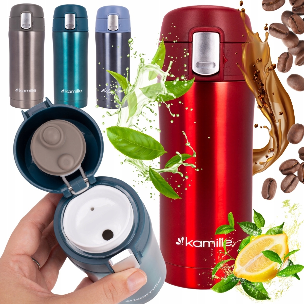 Kubek Termiczny Stalowy Termos Bidon Z Ustnikiem