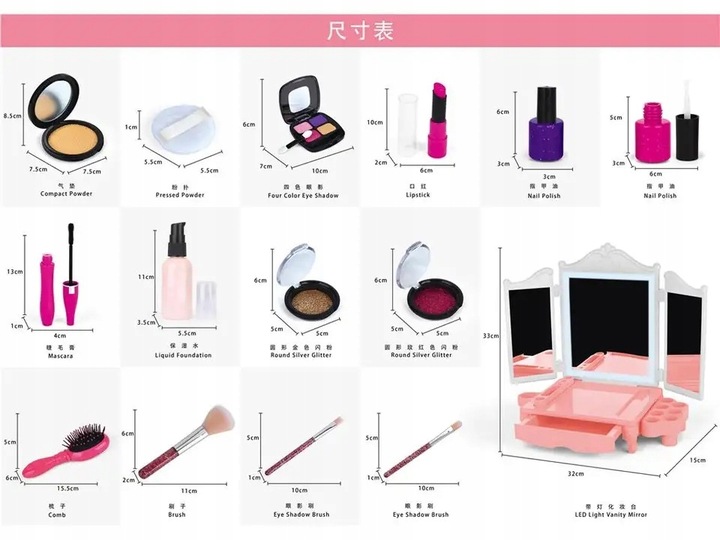 ZESTAW DO MAKIJAZU MAKEUP TOALETKA LUSTRO LED EAN (GTIN) 8436591927815