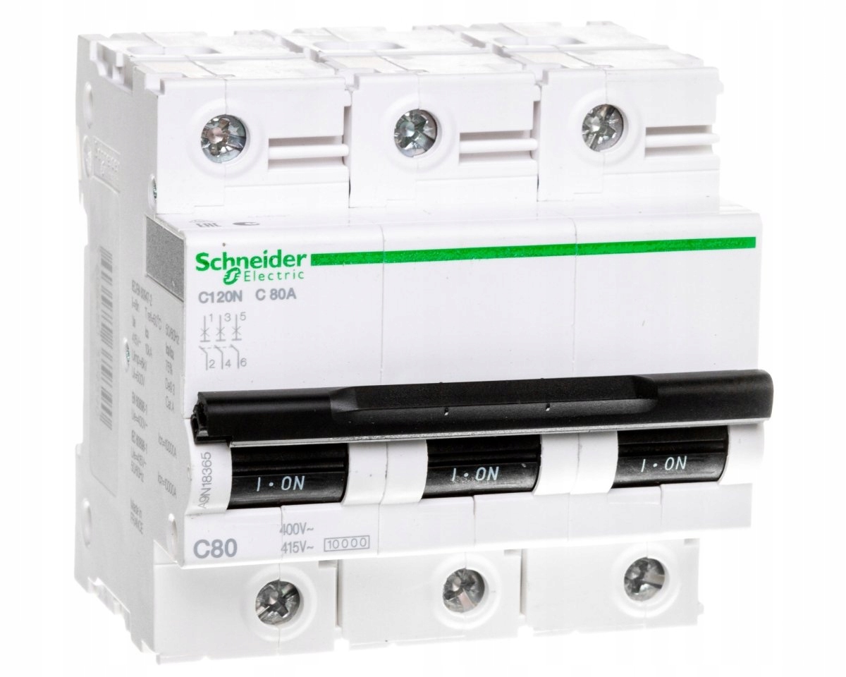 Schneider Wyłącznik nadprądowy 3P C 80A 10kA Ac C120N A9N18365