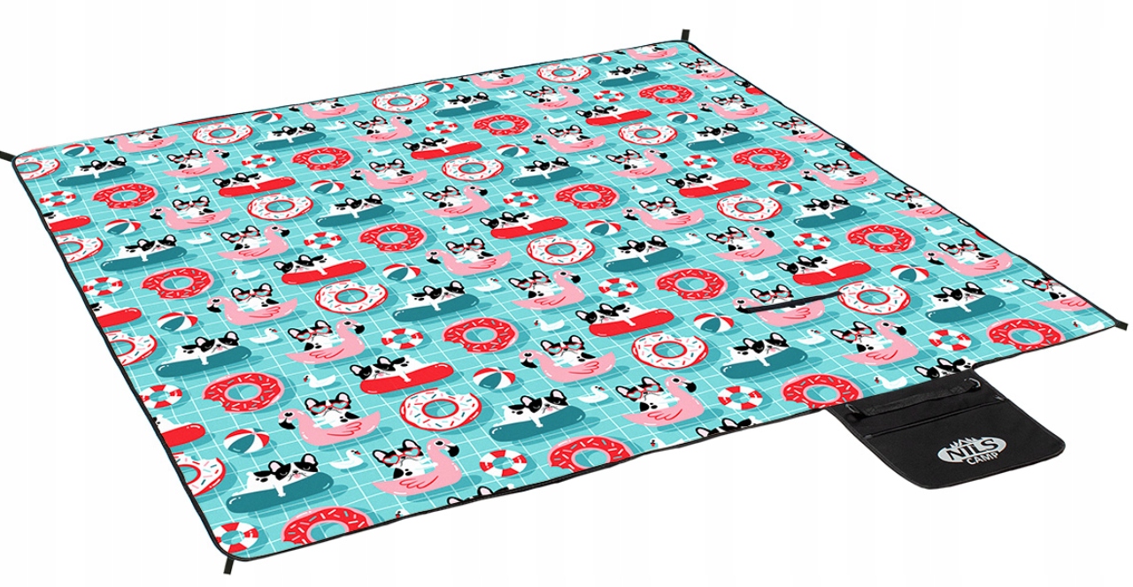 KOC PIKNIKOWY PLAŻOWY MATA Z IZOLACJĄ 200x200cm Kolor dominujący wielokolorowy