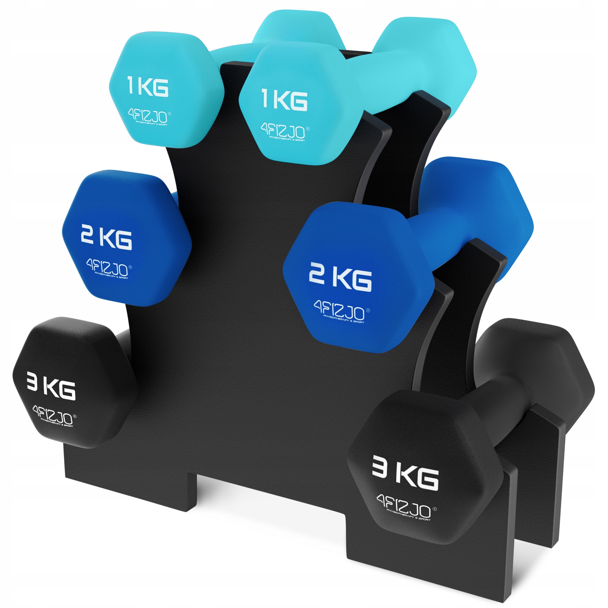 Sada Činek Na Cvičení Činky Závaží Stojan 4FIZJO 12 Kg