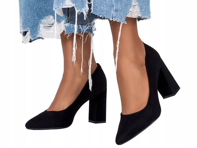 CZÓŁENKA DAMSKIE NA OBCASIE SŁUPKU KLASYCZNE MODNE NOSEK SZPIC r 40