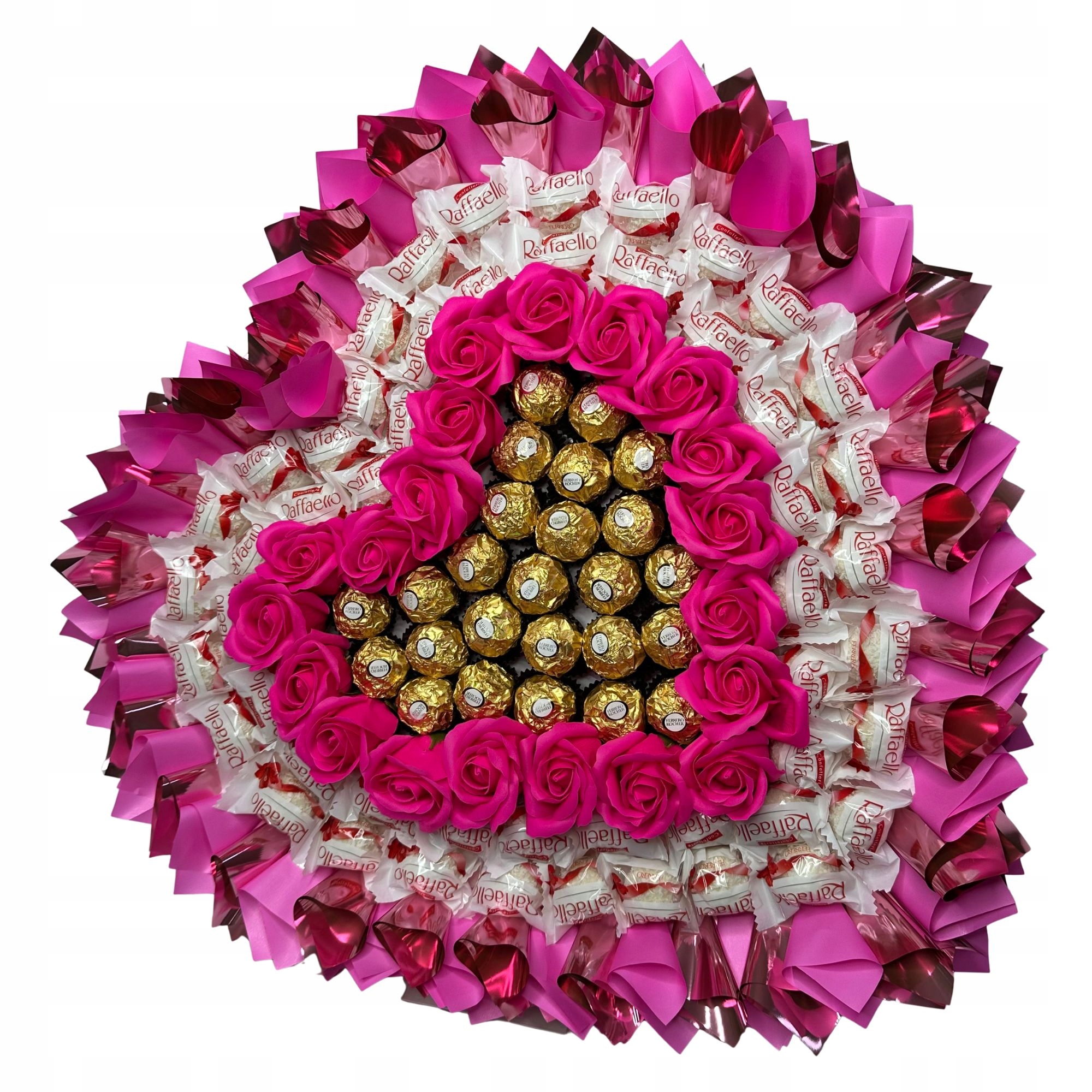 Levně Kytice Sladkostí Srdce Raffaelo Ferrero Růže Narozeniny Den Žen Valentýn