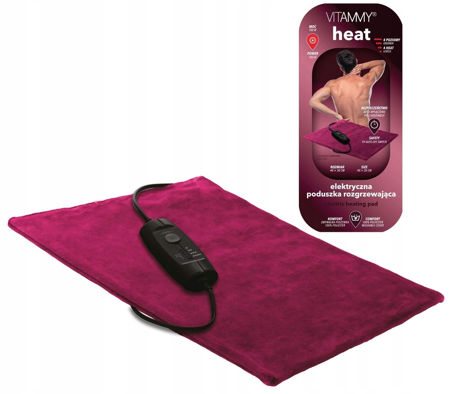 Poduszka elektryczna Vitammy Heat LMHP-S002 Czerwony