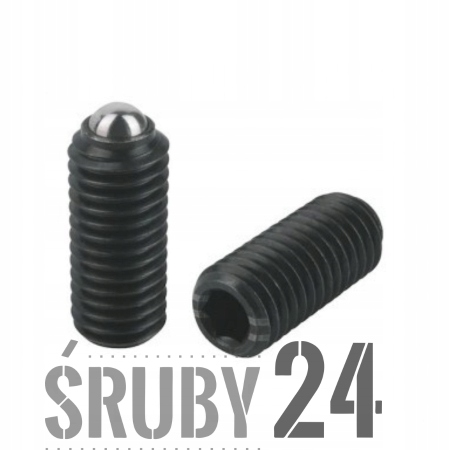 Wkręt dociskowy bez łba zatrzaski z kulką z gn sześciokątnym M16 Stal 5szt