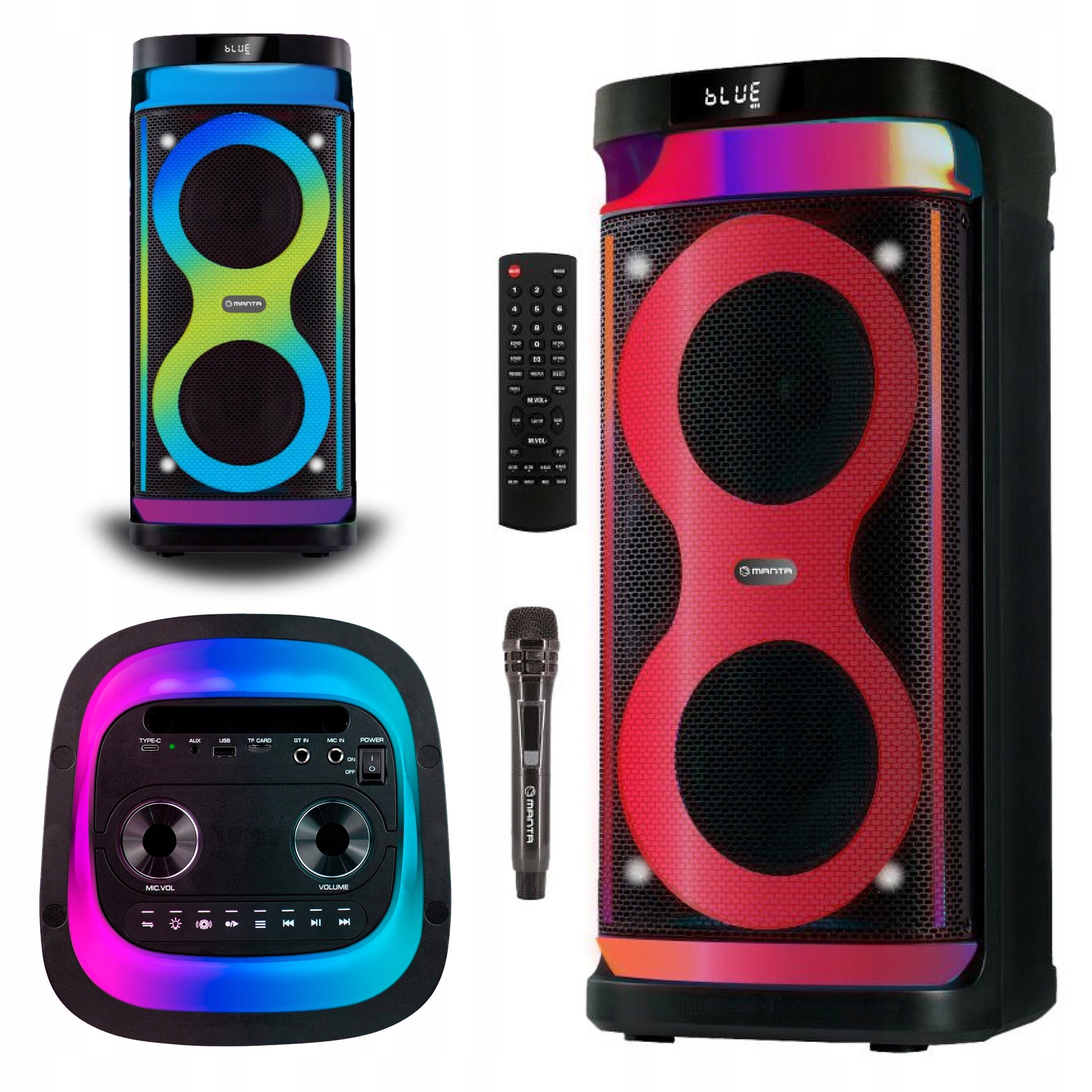 Głośnik karaoke Bluetooth przenośny Power Audio Manta ARGOS mikrofon 100W