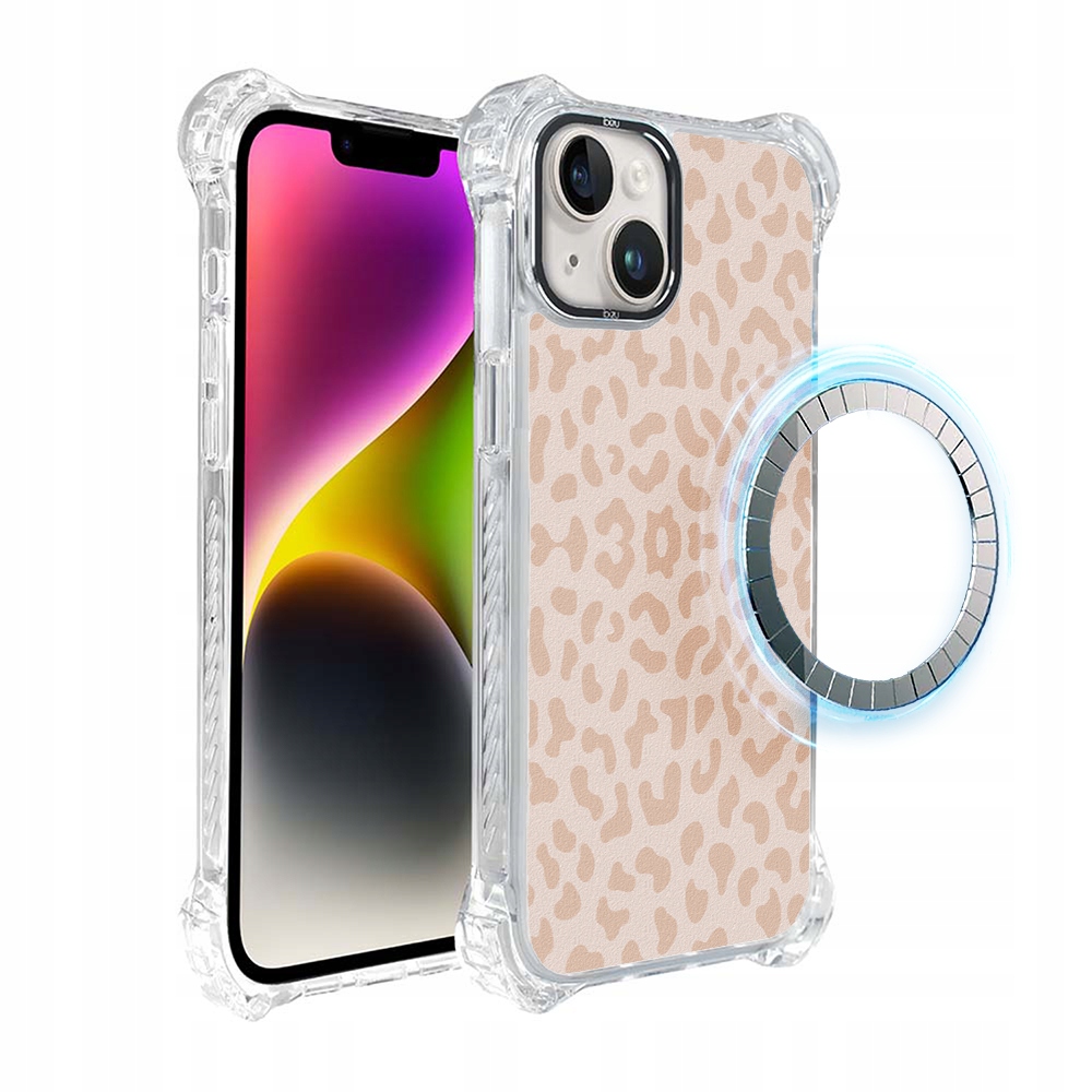 Pouzdro pro iPhone 14 Ibizu DropGuard Ultra s MagSafe, jemná panterka