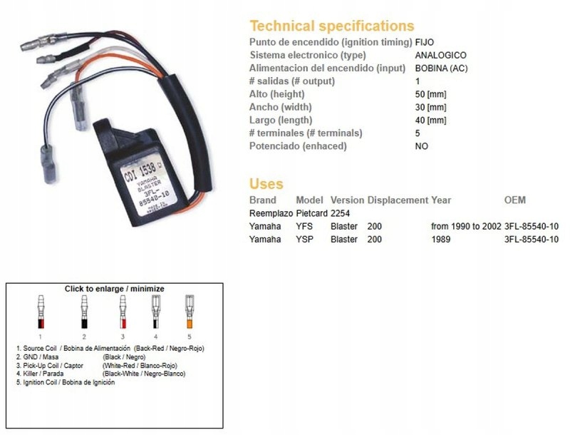 Dze Zapaľovací Modul CDI Yamaha Yfs 200 Blaster 90-02