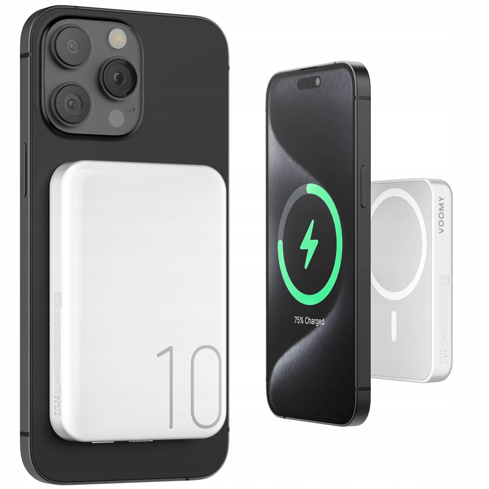 Voomy Charge P11 MagSafe Power Bank 10000mAh 20W Wireless FasCharging White