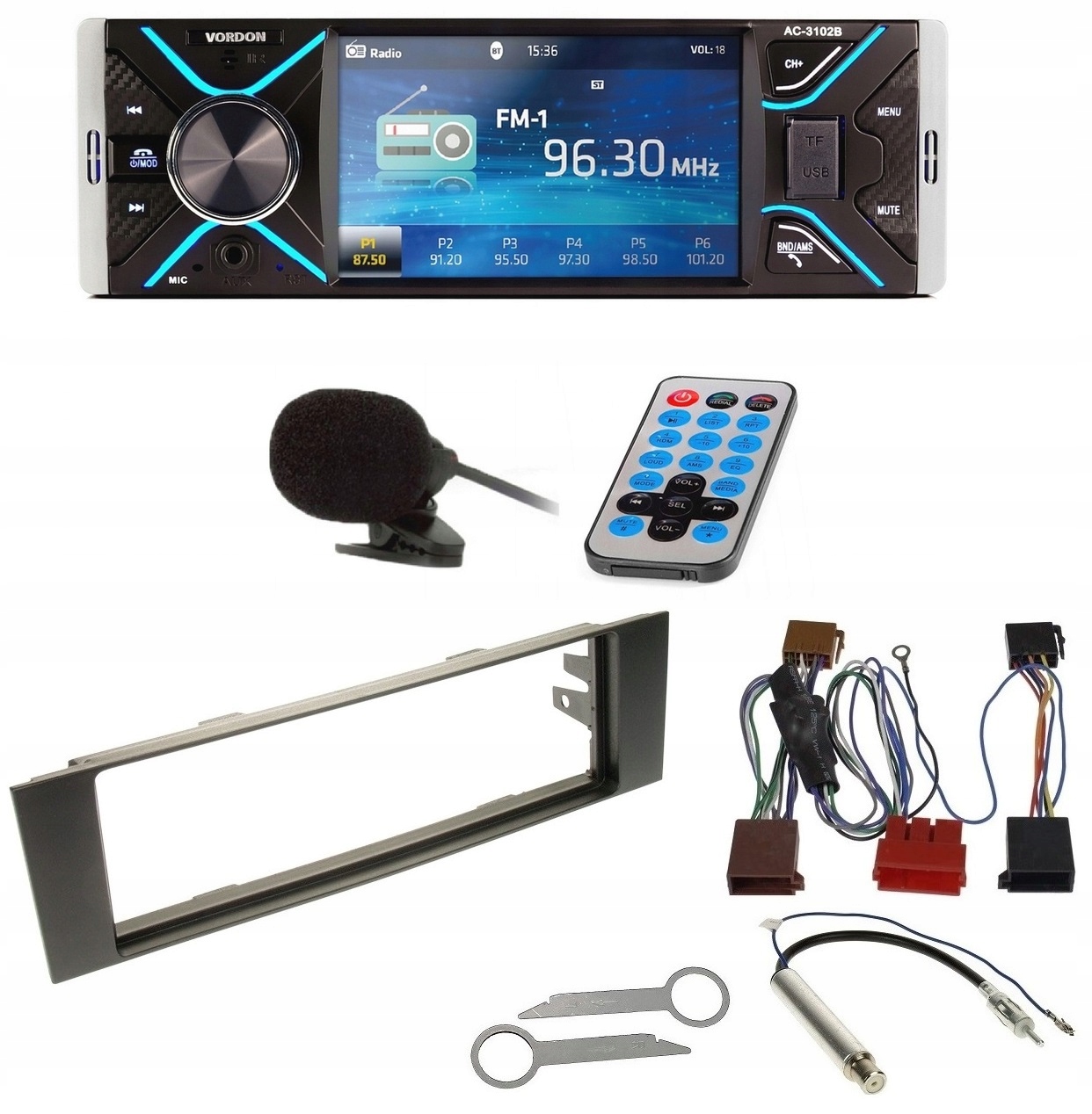 Autorádio Vordon AC-3102B LCD Usb Aux Sd Bluetooth Audi A3 8P