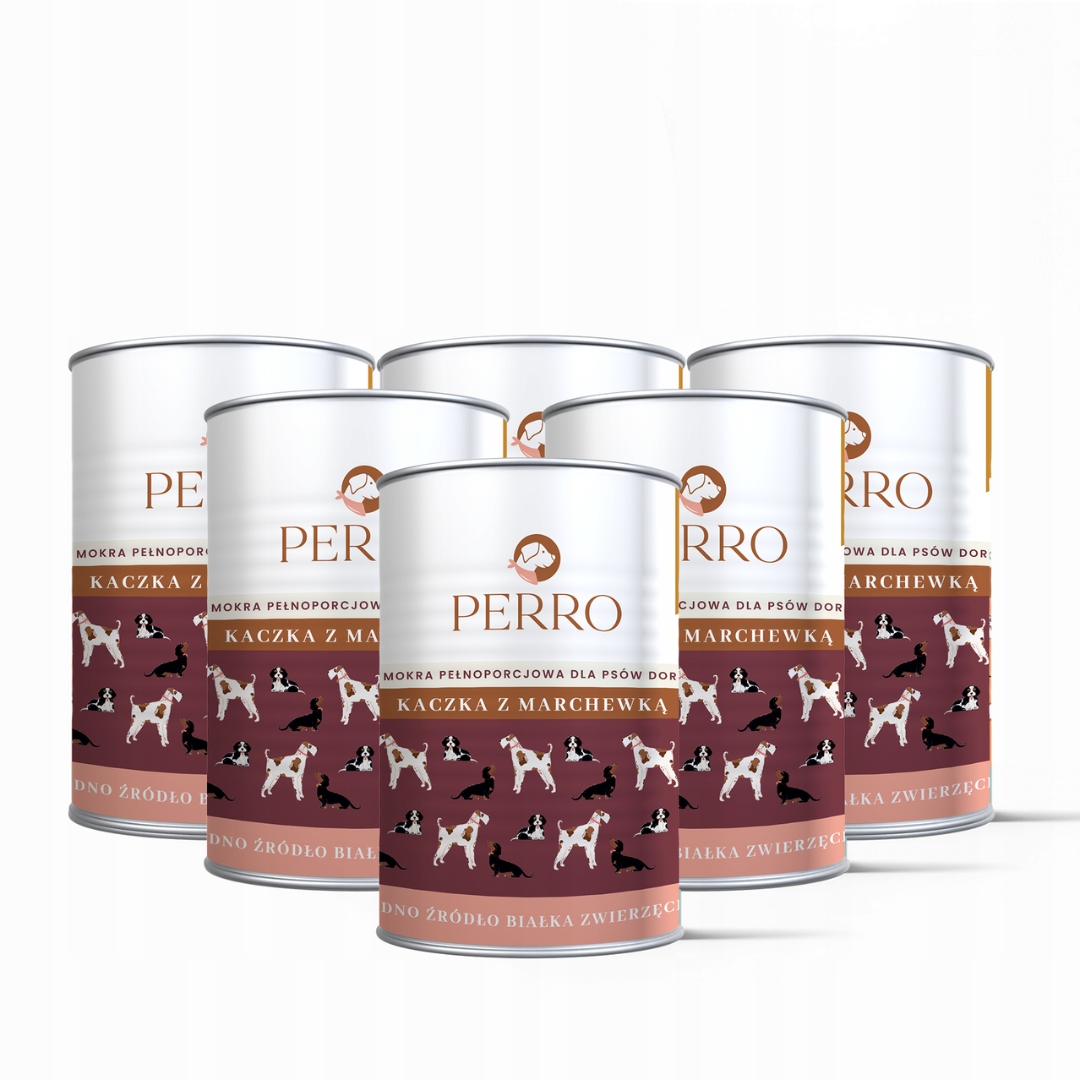 Levně Perro Monoproteinové Krmivo Vlhká kachna s mrkví pro psa 6x800 g