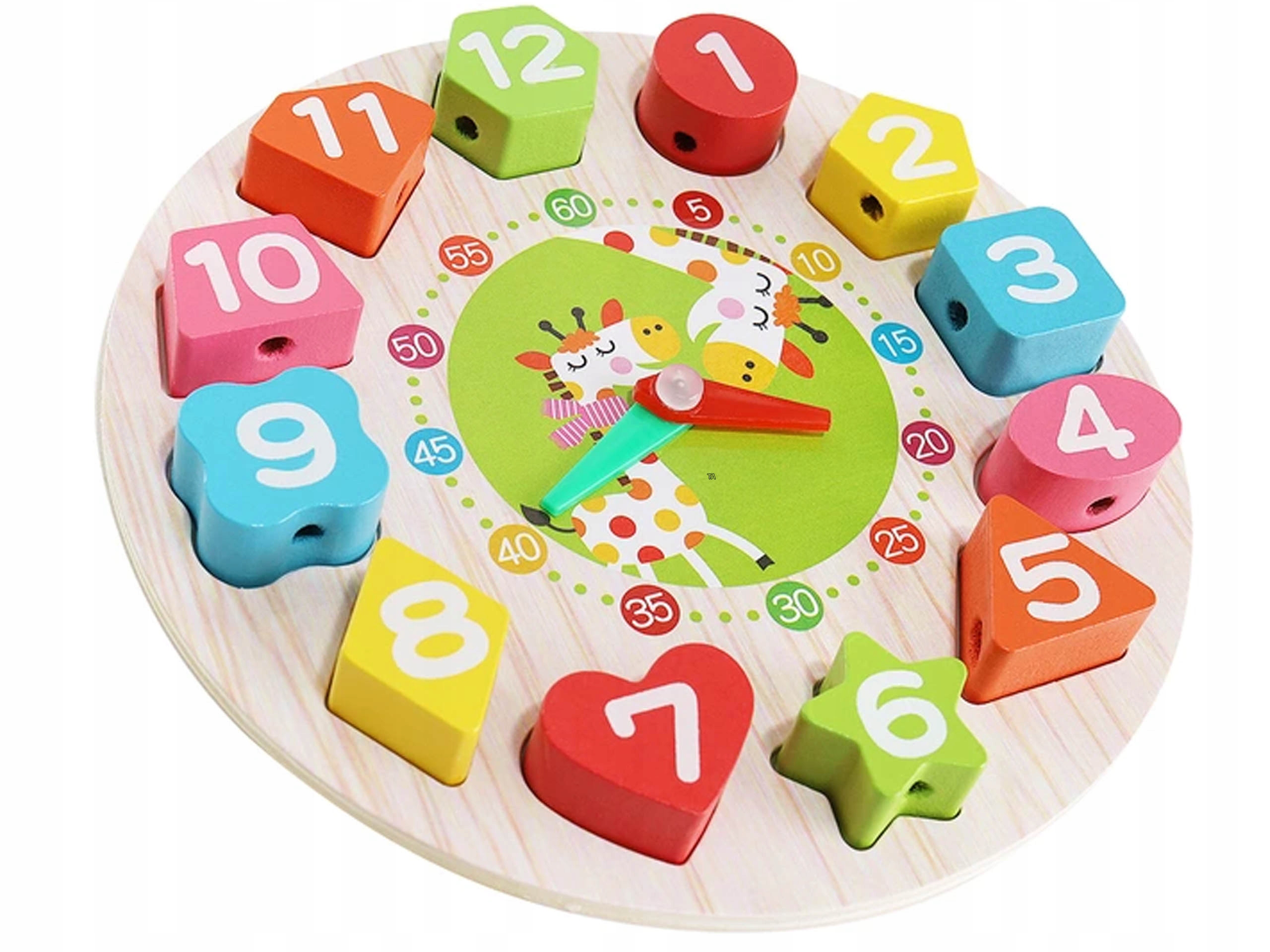 

Drewniany Zegar Sorter Koraliki Do Nawlekania 2W1