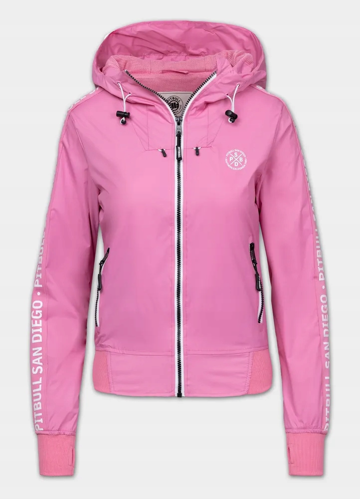 Dámská přechodová bunda s kapucí Pitbull s větrovkou Aaricia Stripes