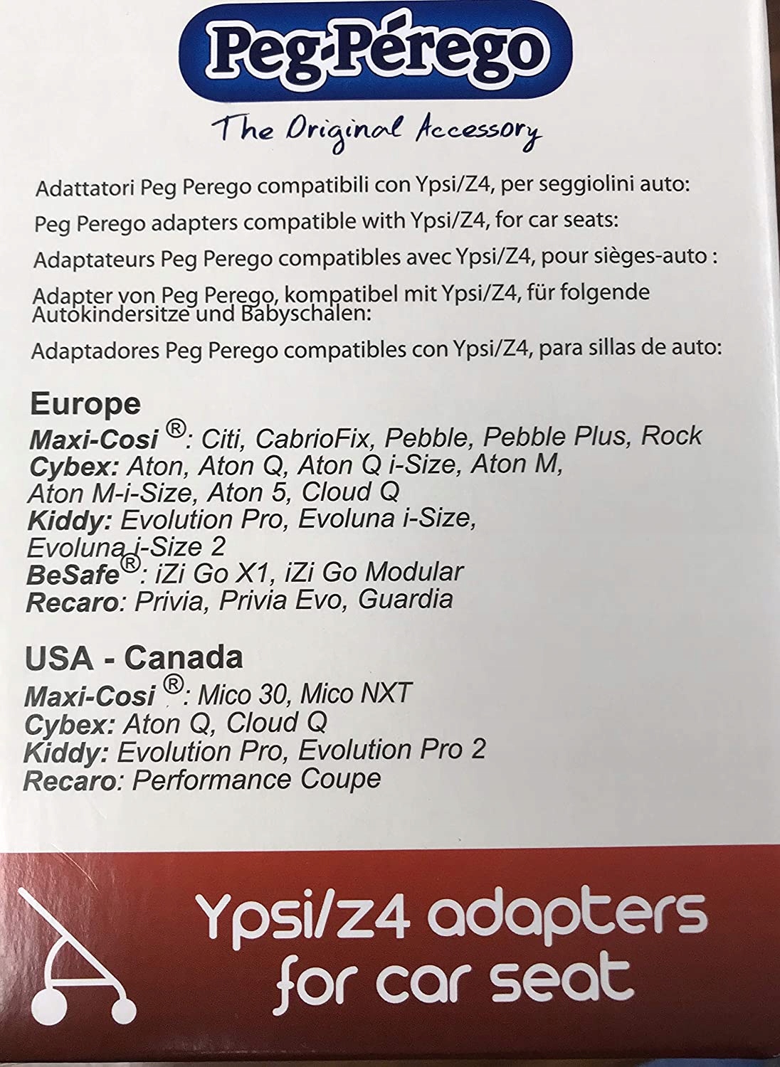 Peg Perego Ypsi Adapter do fotelików Maxi Cosi EAN (GTIN) 8005475389164