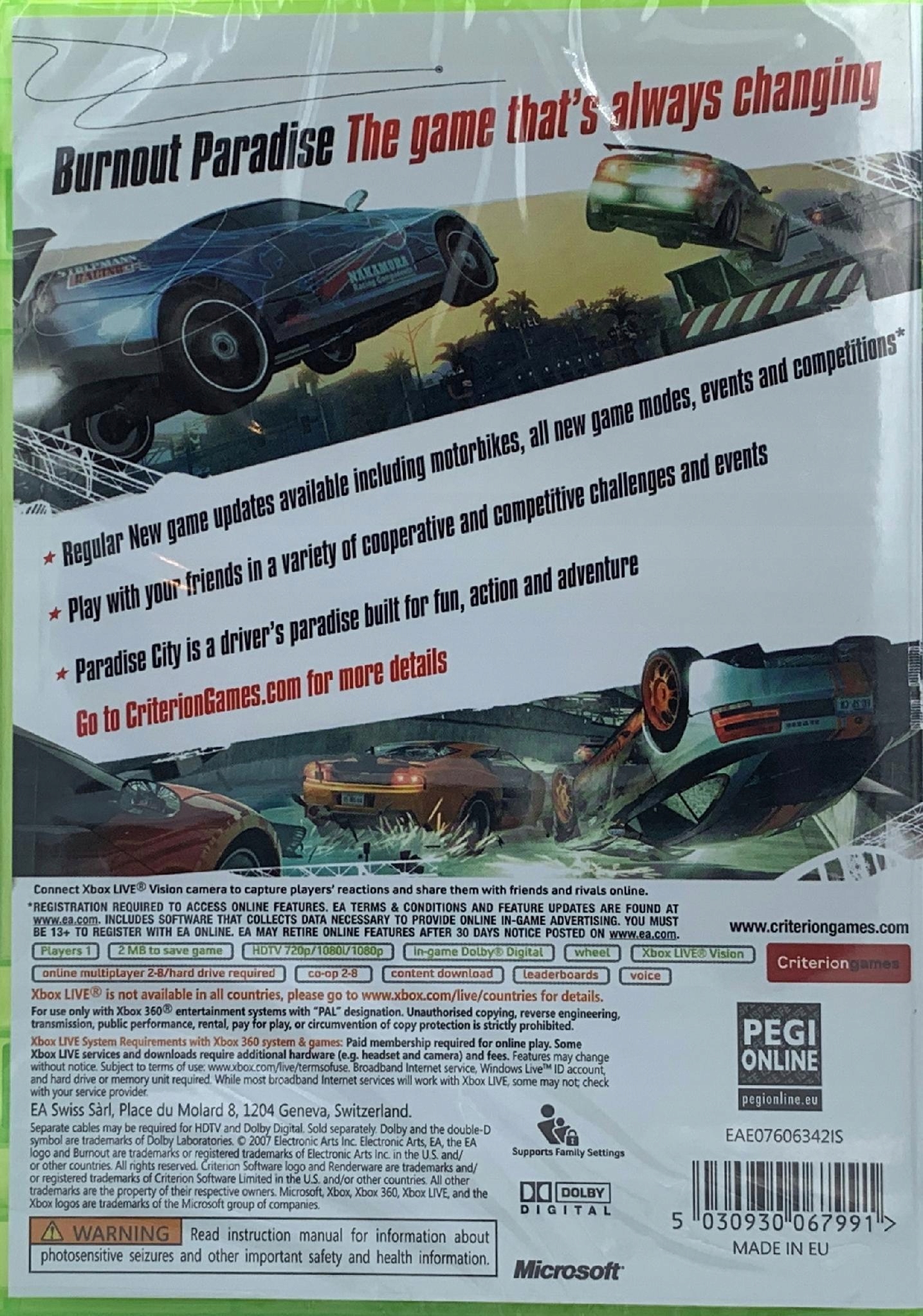 Burnout Paradise Wyścigi Nowa Gra Xbox 360 OUTLET Wydawca Electronic Arts Inc.