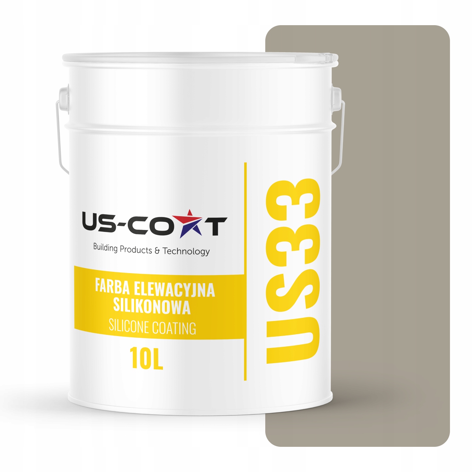 Fasádna Farba Silikónová Farba Šedá Teplá F293 Uv 10L Poľský Výrobca