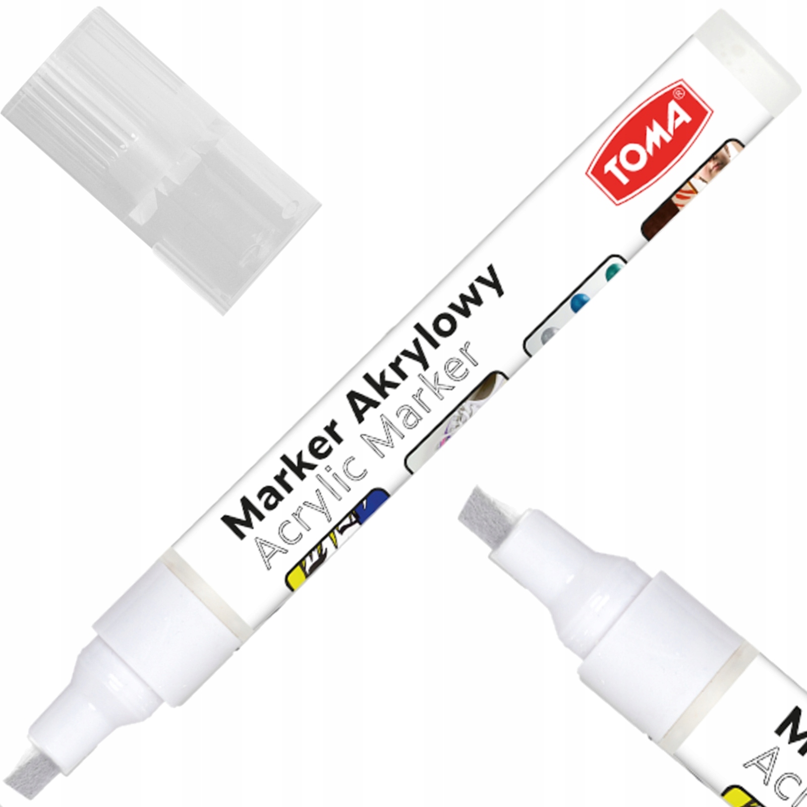 

Marker Akrylowy Toma TO-403 1-5mm ścięty biały