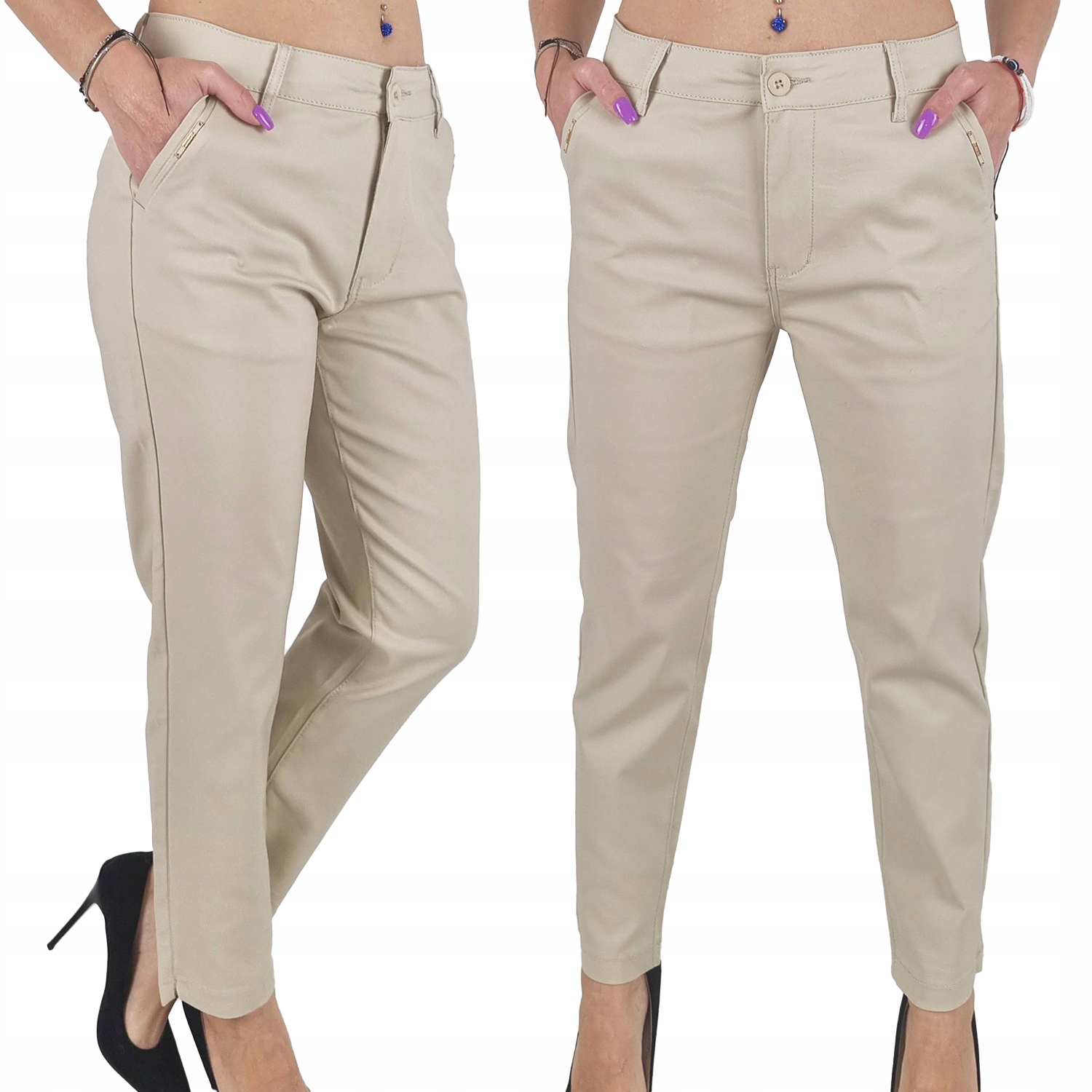 Spodnie Damskie Cygaretki 7/8 Duże Rozmiary 40-52