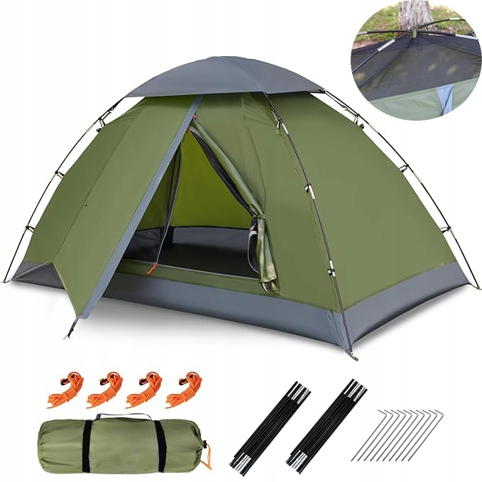 Okamžitý Pop-up Stan pro 2 Osoby s Podlážkou Snadné Rozložení pro Kempování