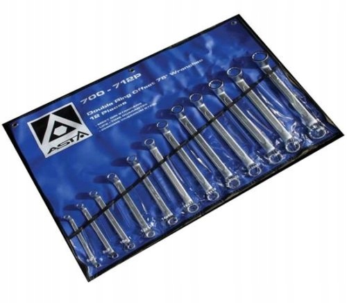 Kľúče očkové zahnuté, súprava 12 ks, 6 32mm 700-712P