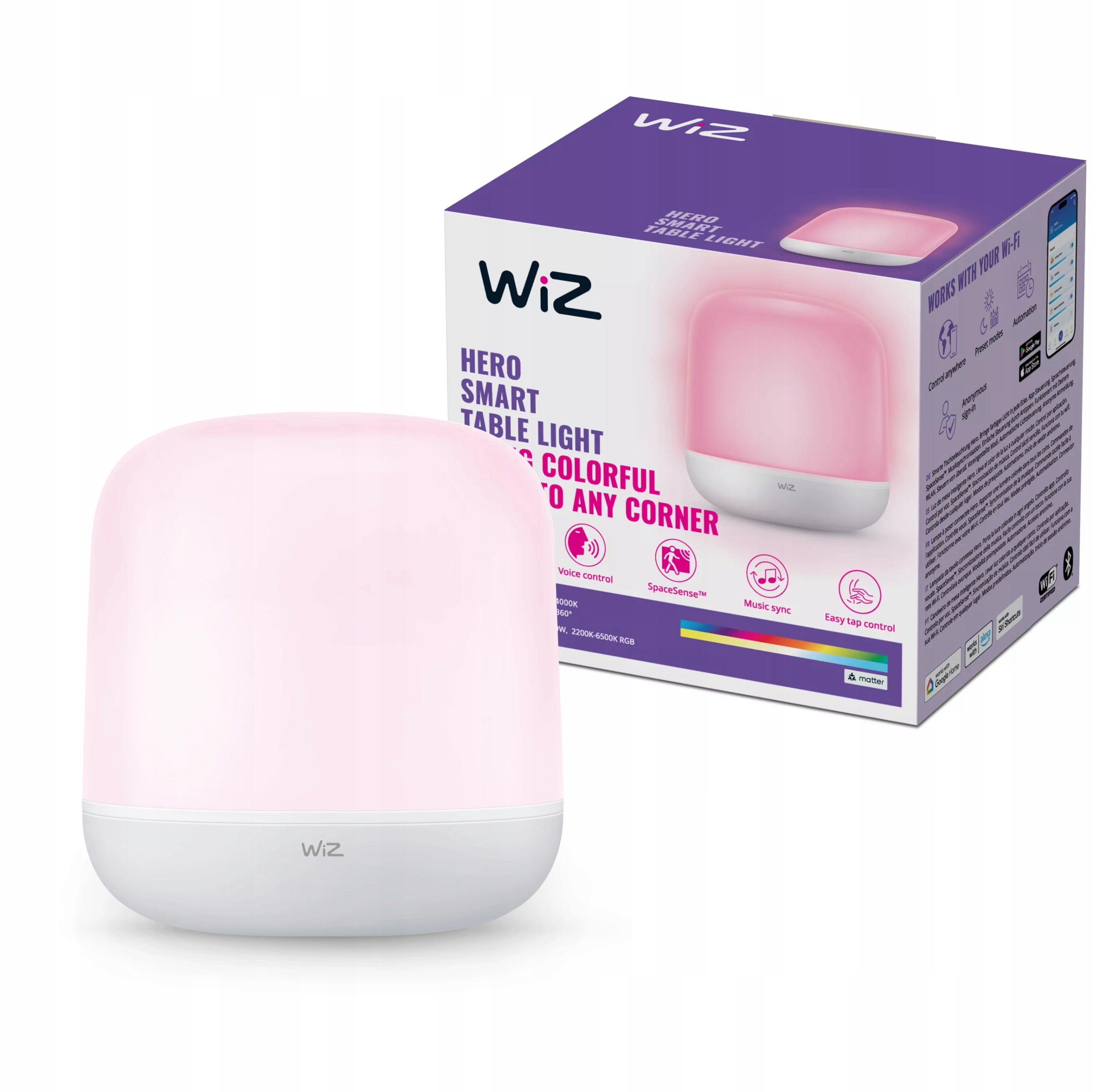 Stolní lampa Noční Led Inteligentní přenosná Cct Rgb Smart WiFi WiZ
