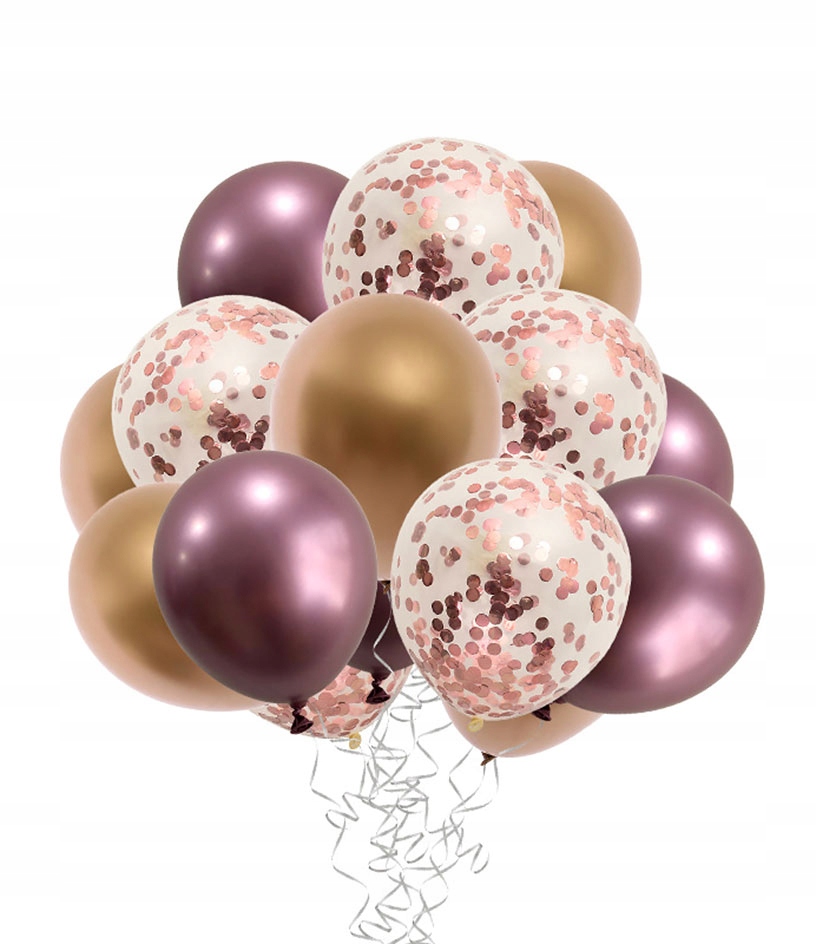 

Balony metaliczne z konfetti stare Złoto 15szt. !
