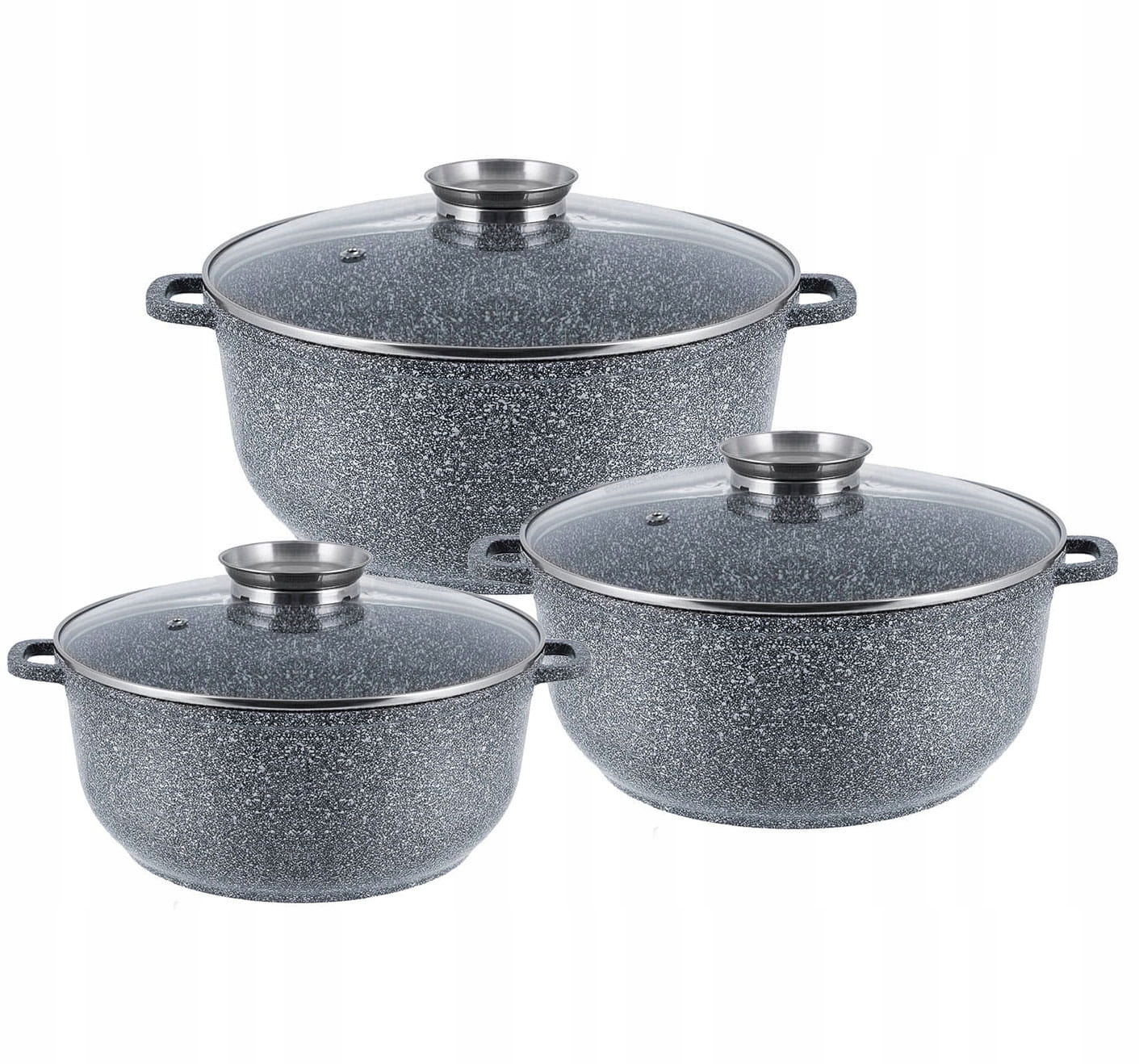 Zestaw garnków marmurowych 10/13/18L ZILNER Grey ZL-7056