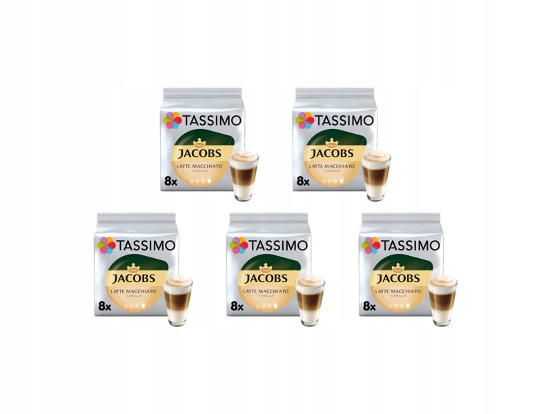 Kapsułki Tassimo Jacobs Latte Macchiato Vanilla do ekspresu Bosch 5 x 8 szt
