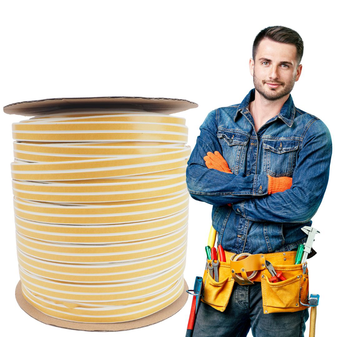 Garážové těsnění D 12x10 Bílá 50 m pro garážová vrata, pevné