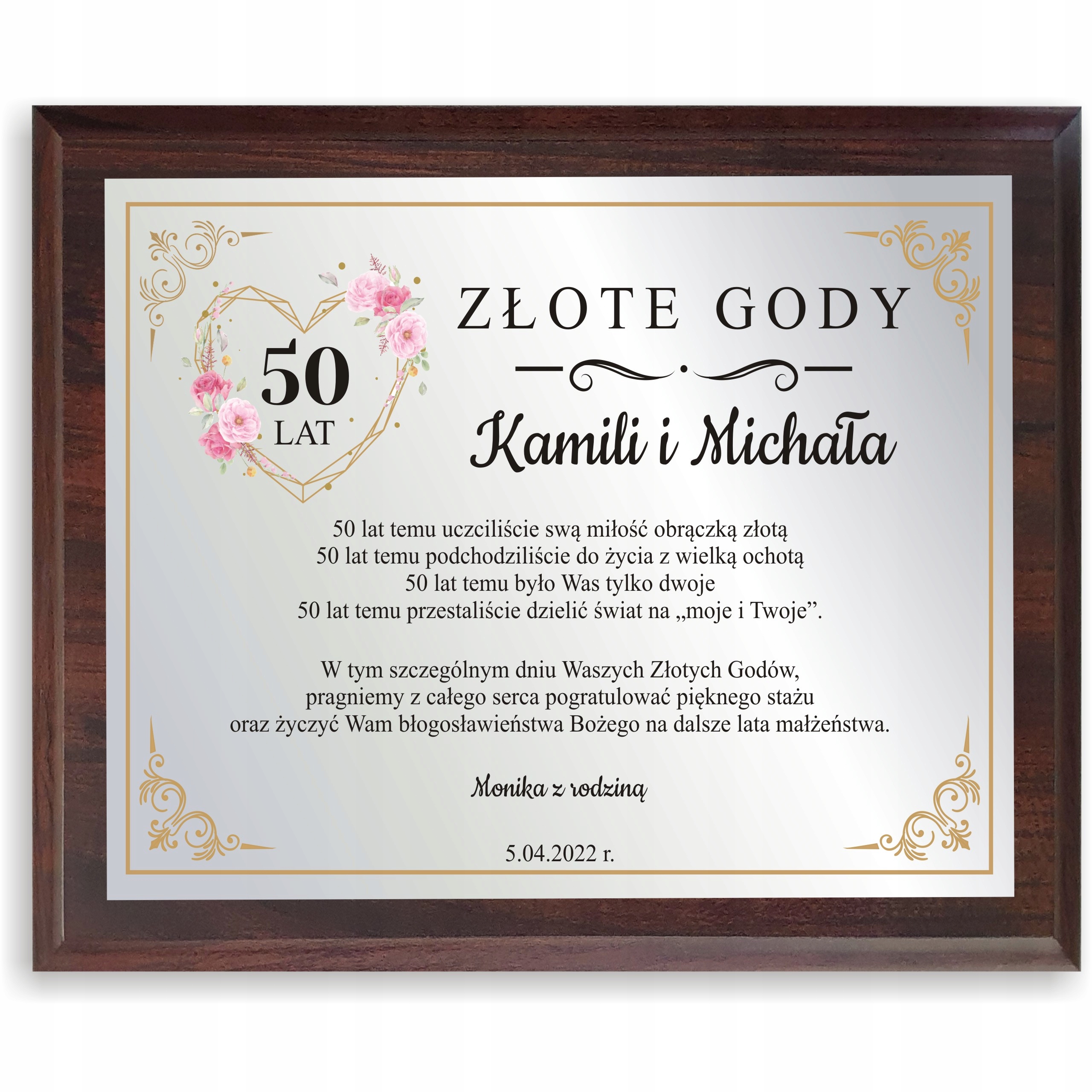 

na Rocznicę Ślubu Jubileusz 20 25 30 40 50