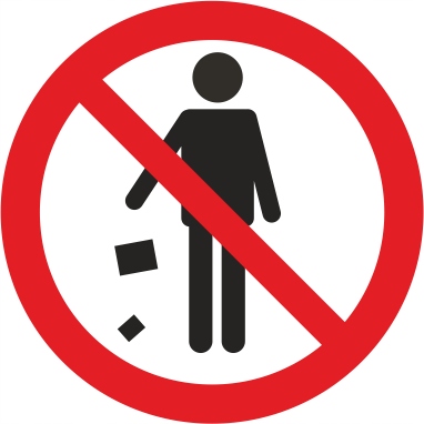 Naklejka foliowa - Zakaz śmiecenia 5x5 cm