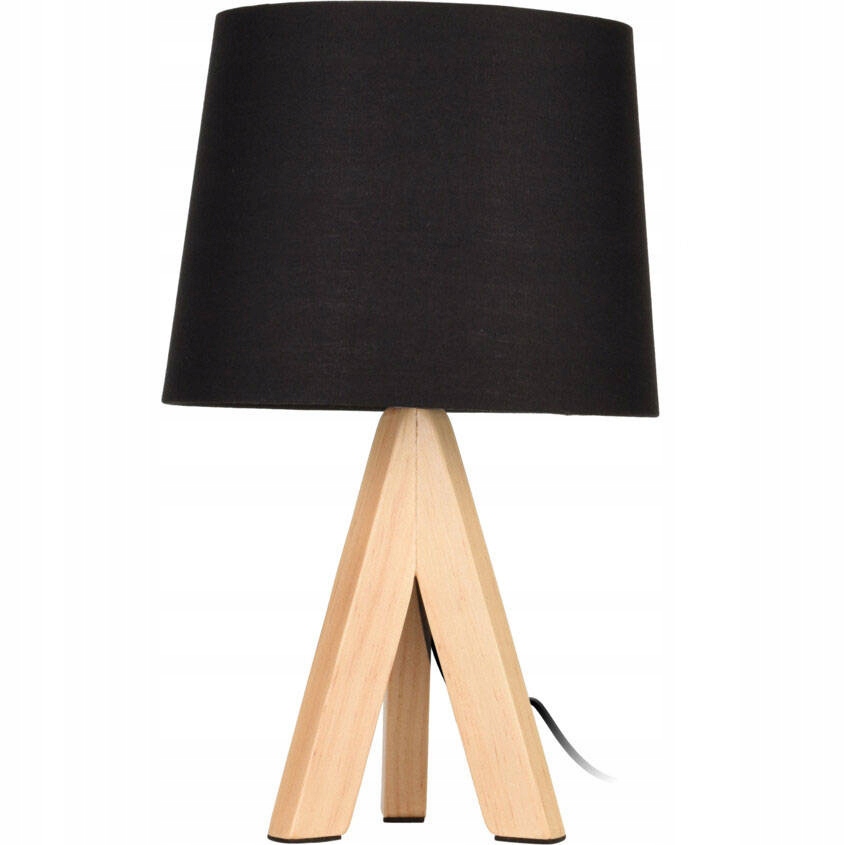 Lampa Stojąca Metalowa Drewniana Nogi Wysokość 29CM Średnica 18.5CM