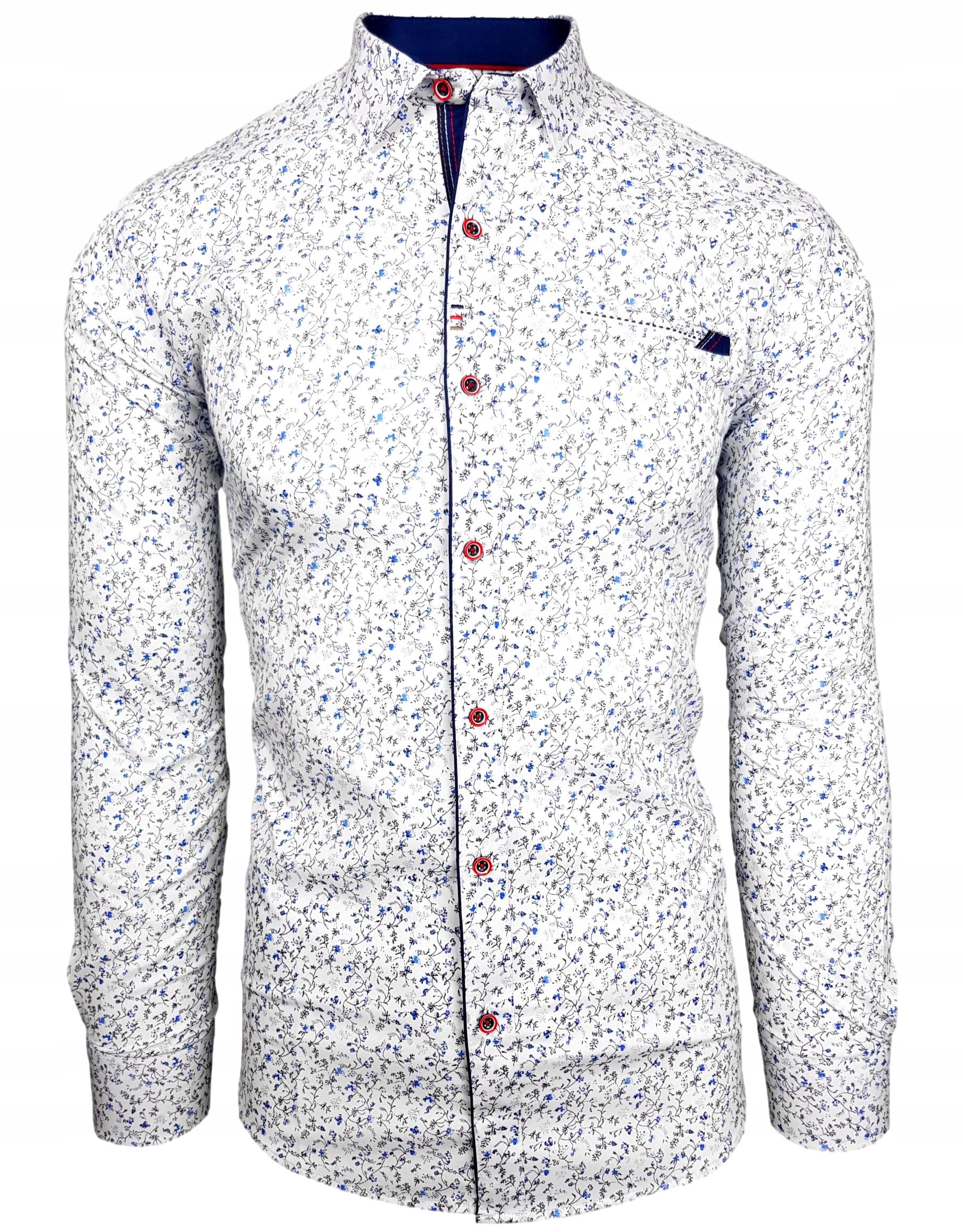 

Koszula Męska We Wzorki _ Slim Fit _ EN163 r. XXL