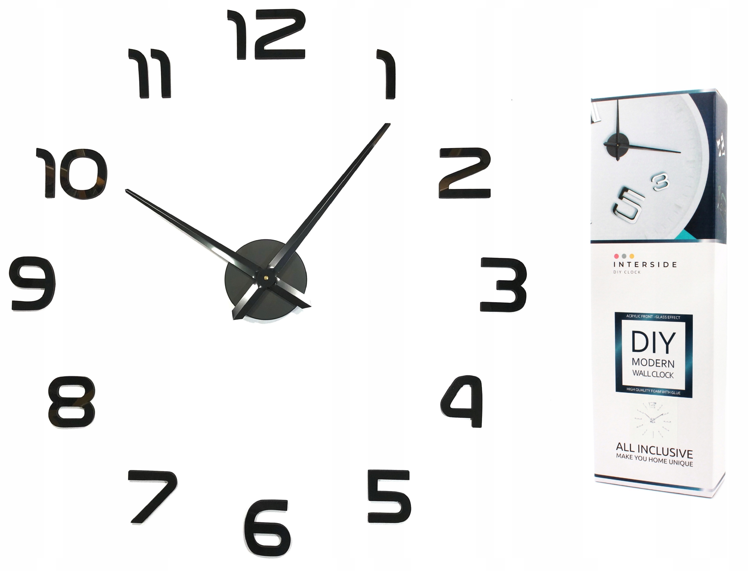 

Zegar Ścienny naklejany duży na ścianę lustrzany