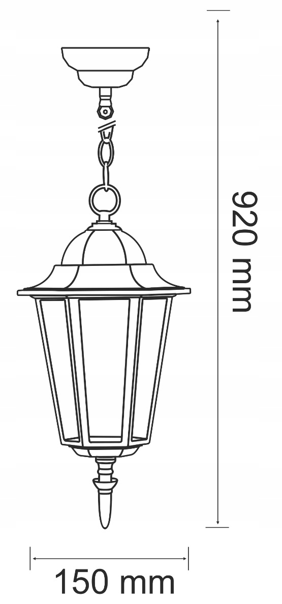 Lampa wisząca ogrodowa retro klasyczna na podbitkę do altany miedziana E27 Seria Liguria