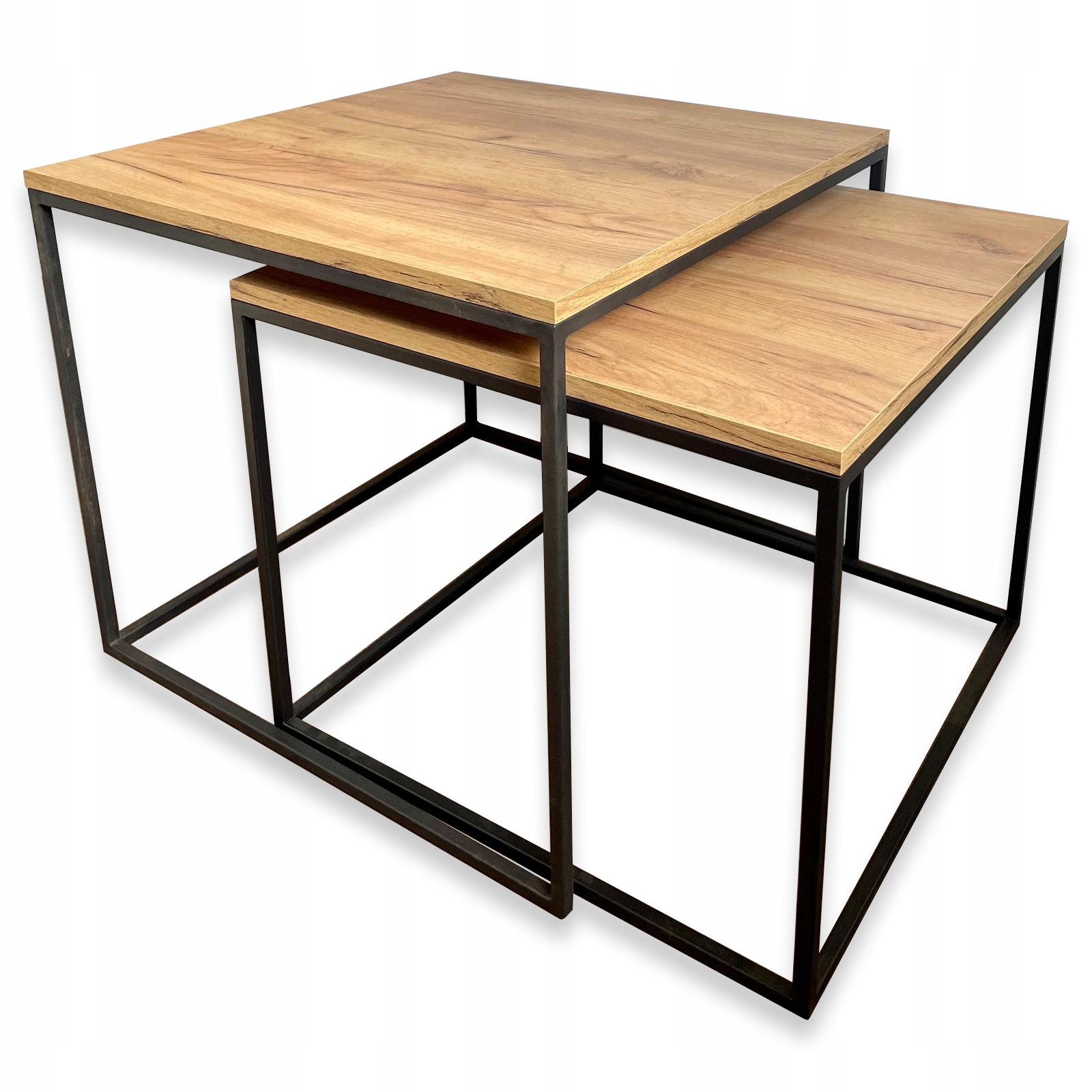 

Ława Stolik Kawowy 2W1 Zestaw 50x50 +45x45 Dąb