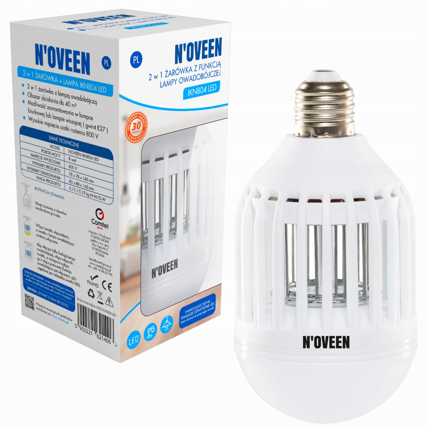 

Lampa Żarówka Owadobójcza IKN804 Noveen