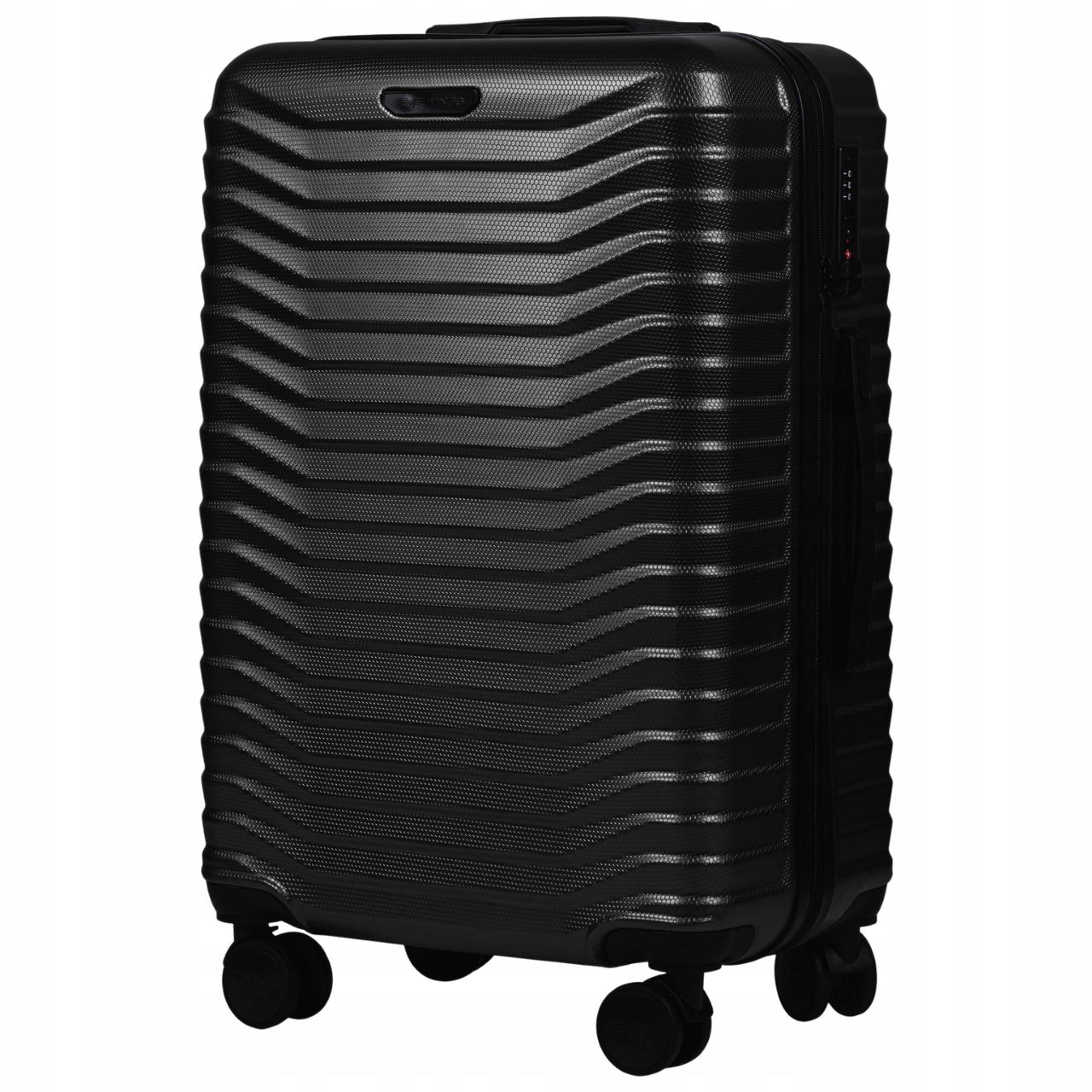 Modna Średnia Walizka M 24" Policarbon Podwójne Koła Zamek Tsa Wings 140B