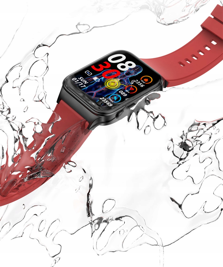 SMARTWATCH ZEGAREK DAMSKI SMART WATCH MĘSKI PULS SPORTOWY SPORT KROKI PASKI Kolor czarny