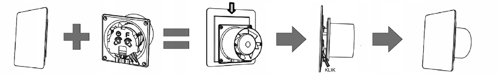 WENTYLATOR PANEL CZARNY MAT CZUJNIK RUCHU Fi 100 Średnica 100 mm