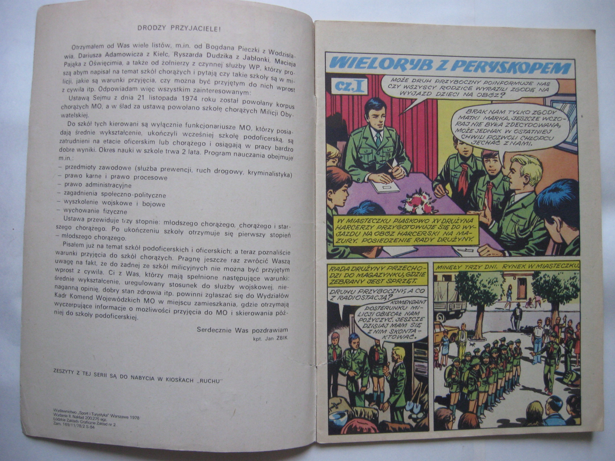 KAPITAN ŻBIK Wieloryb z peryskopem BDB 1978 Autor Praca zbiorowa