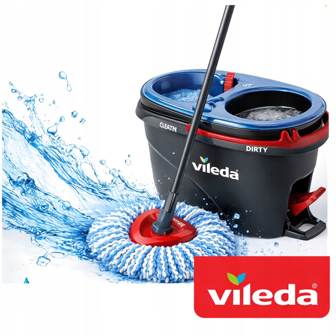 Vileda H2prO Mop Obrotowy Dwukomorowy Mycie Czystą Wodą 5 Lat