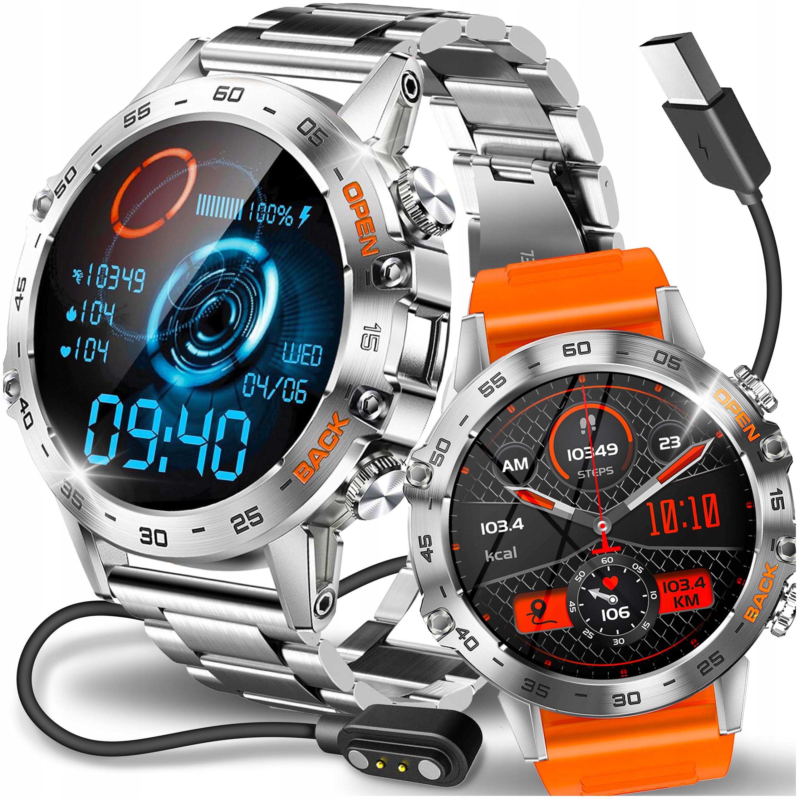 SMARTWATCH ZEGAREK MĘSKI MENU PL SPORT PULS ROZMOWY SMART WATCH WODOODPORNY