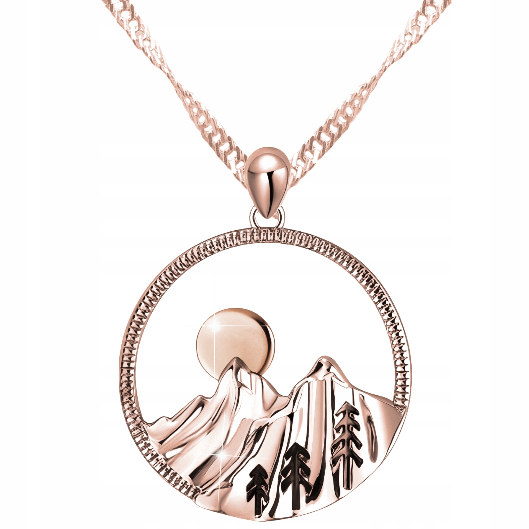 Zlatý náhrdelník s motivem hory Tatry stříbro 925