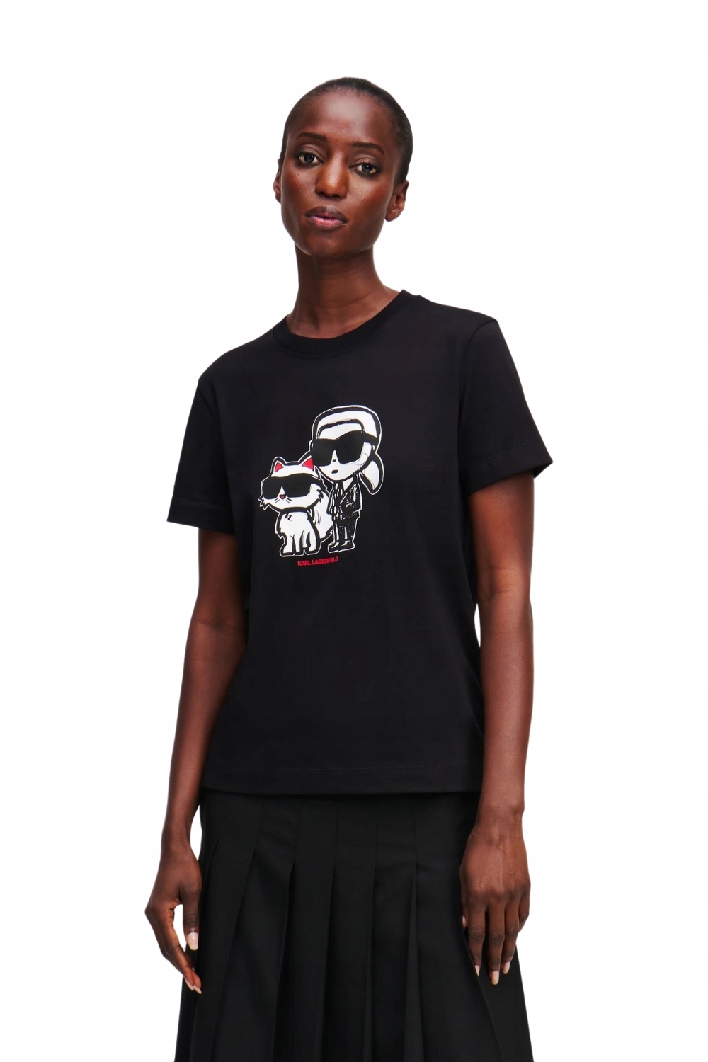Karl Lagerfeld Černé dámské tričko Ikon Sketch Duo Xs
