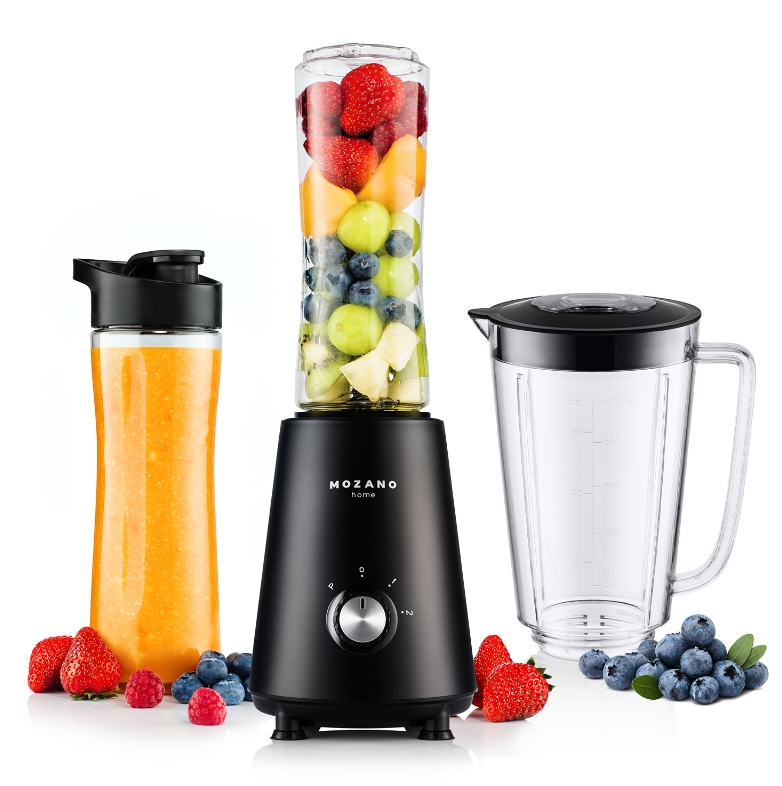 Nowy Blender Kielichowy 3w1 do koktajli Mozano 2 wkłady 2 bidony