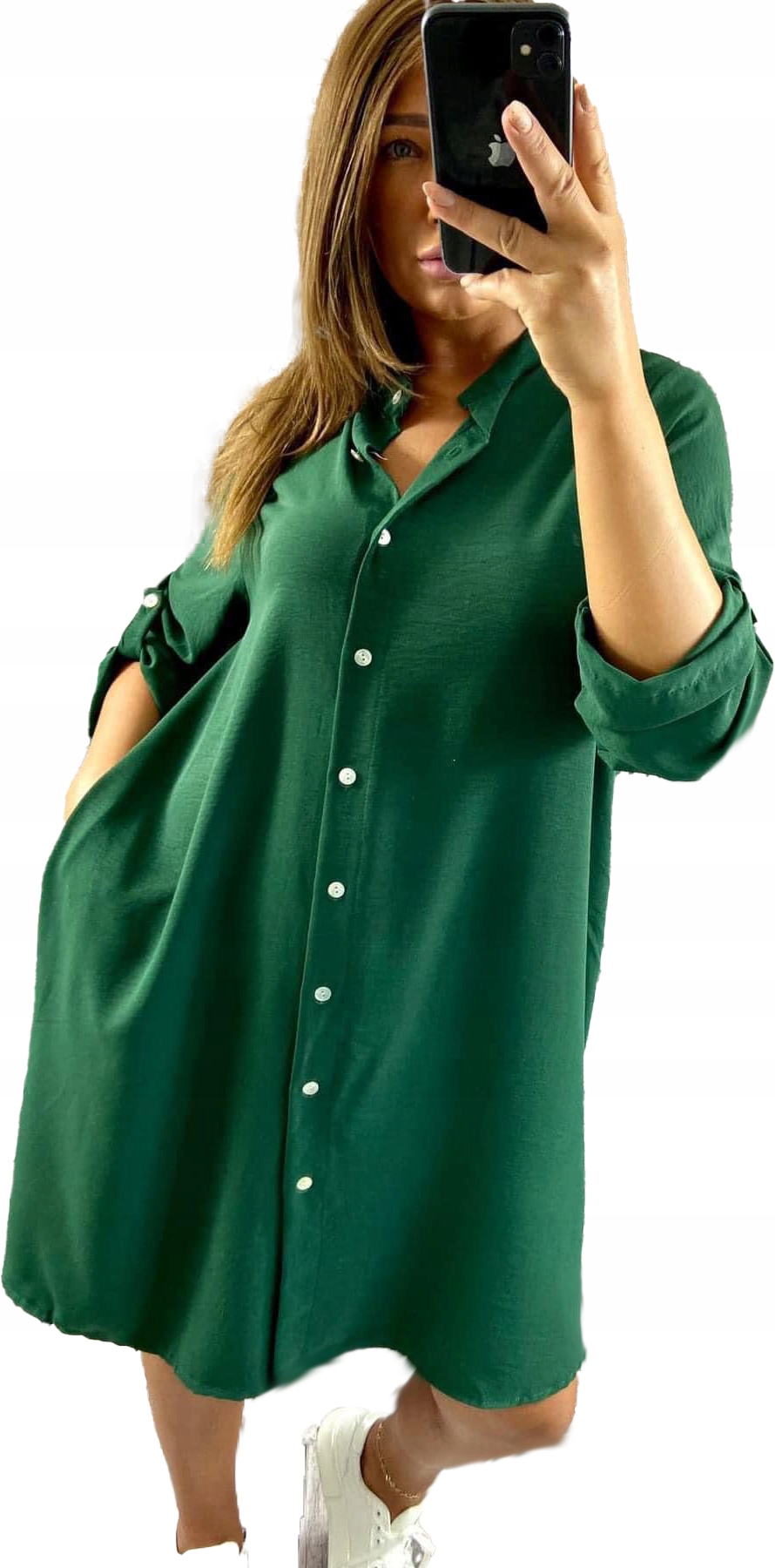 Šaty Šmajzerka Lahvově zelená Zeštíhlující Velké Velikosti vel 52