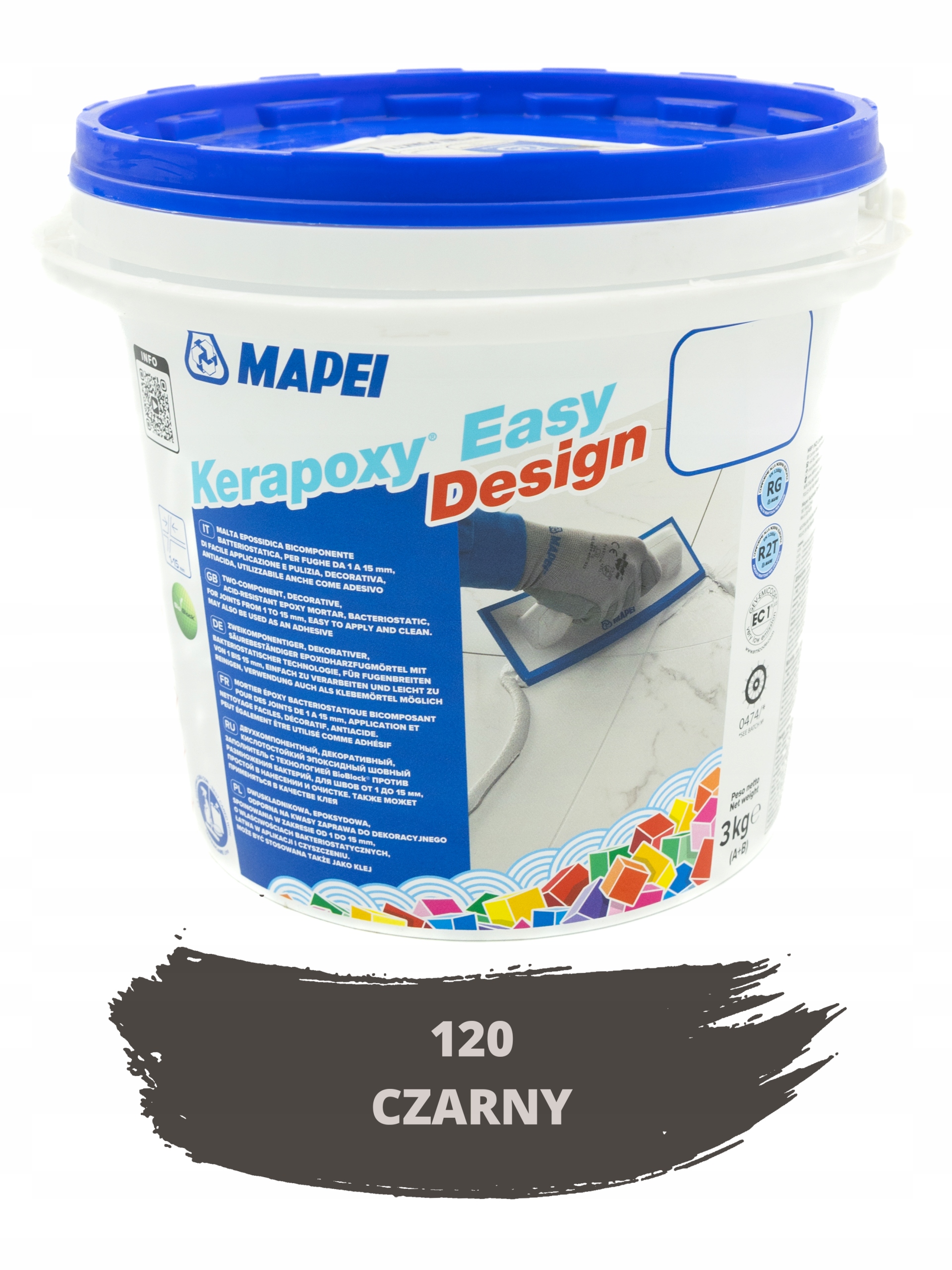 Fuga epoksydowa.Mapei Kerapoxy Easy Design 120 czarny 3 kg